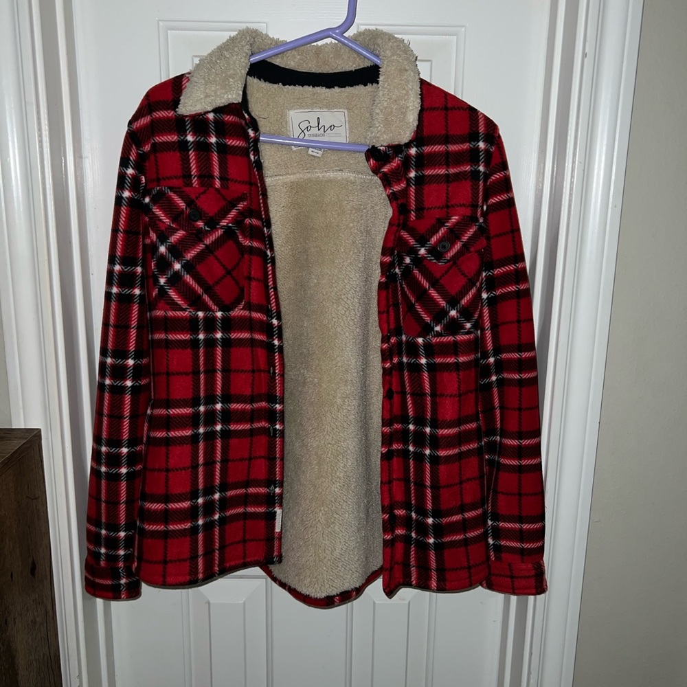 Fuzzy flannel jacket!